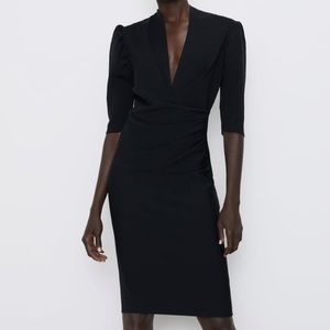 Zara limited Edition black draped dress NWT